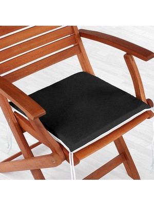 Rem Home Rengirenk Dekoratif Sandalye Minderi Siyah Modern 40 x 40 cm Mutfak Balkon Oturma Minderi