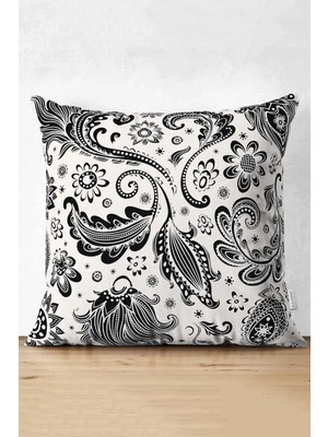 Rem Home Rengirenk Dekoratif Kırlent Kılıfı Beyaz 43 x 43 cm Salon Koltuk Kanepe Yastık Kılıfı