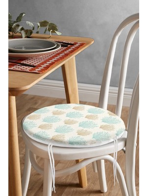 Rem Home Rengirenk Dekoratif Sandalye Minderi Modern Yuvarlak 40 x 40 cm Mutfak Balkon Oturma Minderi