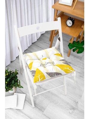 Rem Home Rengirenk Dekoratif Sandalye Minderi Beyaz 40 x 40 cm Mutfak Balkon Oturma Minderi