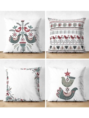 Rem Home Rengirenk Dekoratif Kırlent Kılıfı Sarı Etnik 43 x 43 cm Salon Koltuk Kanepe Yastık Kılıfı