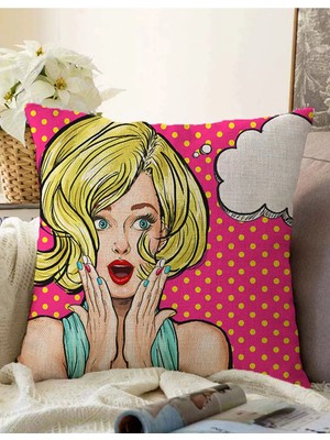 Rem Home Rengirenk Dekoratif Kırlent Kılıfı 43 x 43 cm Salon Koltuk Kanepe Yastık Kılıfı