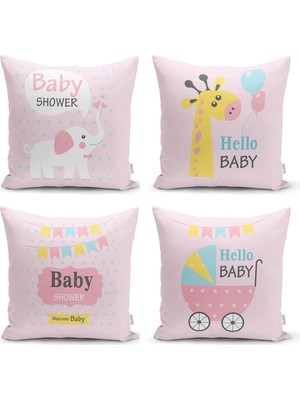 Rem Home Rengirenk Dekoratif Kırlent Kılıfı Beyaz Modern 43 x 43 cm Salon Koltuk Kanepe Yastık Kılıfı