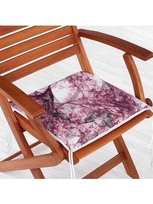 Rem Home Rengirenk Dekoratif Sandalye Minderi Sarı Soyut 40 x 40 cm Mutfak Balkon Oturma Minderi