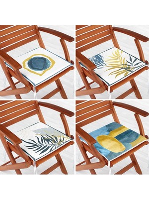 Rem Home Rengirenk Dekoratif Sandalye Minderi Yaprak 40 x 40 cm Mutfak Balkon Oturma Minderi