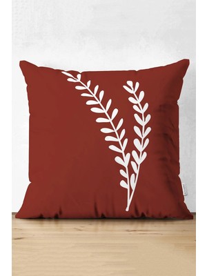 Rem Home Rengirenk Dekoratif Kırlent Kılıfı Beyaz Çiçekli 43 x 43 cm Salon Koltuk Kanepe Yastık Kılıfı