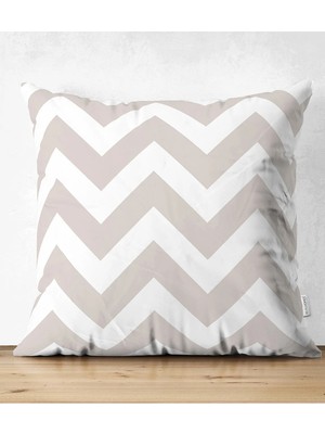 Rem Home Rengirenk Dekoratif Kırlent Kılıfı Vizon 43 x 43 cm Salon Koltuk Kanepe Yastık Kılıfı