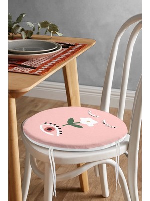 Rem Home Rengirenk Dekoratif Sandalye Minderi Modern Yuvarlak 40 x 40 cm Mutfak Balkon Oturma Minderi