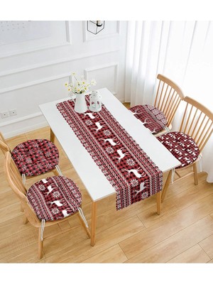 Rem Home Rengirenk Dekoratif Sandalye Minderi Sarı Yuvarlak 45 x 140 cm Mutfak Balkon Oturma Minderi
