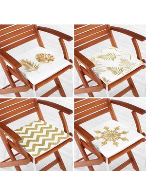 Rem Home Rengirenk Dekoratif Sandalye Minderi Yaprak 40 x 40 cm Mutfak Balkon Oturma Minderi