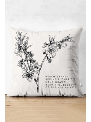 Rem Home Rengirenk Dekoratif Kırlent Kılıfı Sarı Yaprak 43 x 43 cm Salon Koltuk Kanepe Yastık Kılıfı