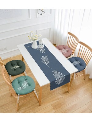 Rem Home Rengirenk Dekoratif Sandalye Minderi Sarı Yuvarlak 45 x 140 cm Mutfak Balkon Oturma Minderi