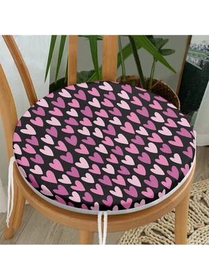 Rem Home Rengirenk Dekoratif Sandalye Minderi Sarı Modern Yuvarlak 40 x 40 cm Mutfak Balkon Oturma Minderi