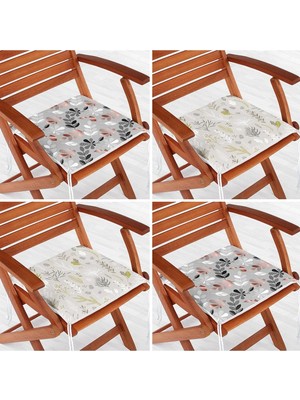 Rem Home Rengirenk Dekoratif Sandalye Minderi Yaprak 40 x 40 cm Mutfak Balkon Oturma Minderi