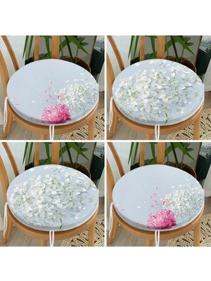 Rem Home Rengirenk Dekoratif Sandalye Minderi Sarı Modern Yuvarlak 40 x 40 cm Mutfak Balkon Oturma Minderi