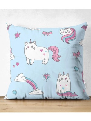 Rem Home Rengirenk Dekoratif Kırlent Kılıfı 43 x 43 cm Salon Koltuk Kanepe Yastık Kılıfı