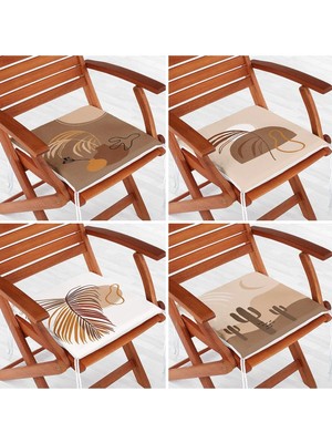 Rem Home Rengirenk Dekoratif Sandalye Minderi Yaprak 40 x 40 cm Mutfak Balkon Oturma Minderi