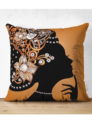 Rem Home Rengirenk Dekoratif Kırlent Kılıfı Sarı 43 x 43 cm Salon Koltuk Kanepe Yastık Kılıfı