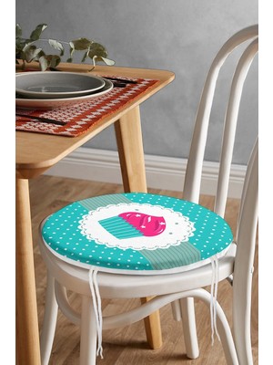 Rem Home Rengirenk Dekoratif Sandalye Minderi Yuvarlak 40 x 40 cm Mutfak Balkon Oturma Minderi