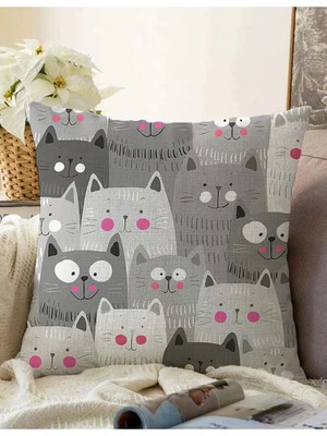 Rem Home Rengirenk Dekoratif Kırlent Kılıfı 43 x 43 cm Salon Koltuk Kanepe Yastık Kılıfı