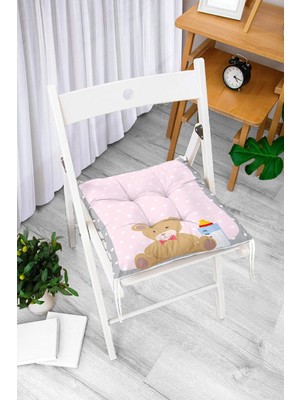 Rem Home Rengirenk Dekoratif Sandalye Minderi Sarı 40 x 40 cm Mutfak Balkon Oturma Minderi
