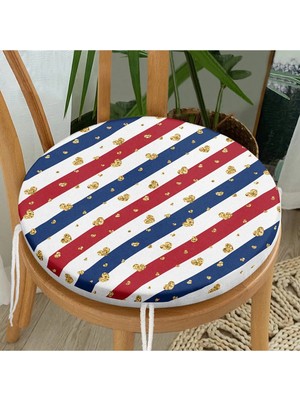 Rem Home Rengirenk Dekoratif Sandalye Minderi Beyaz Kalp Yuvarlak 40 x 40 cm Mutfak Balkon Oturma Minderi