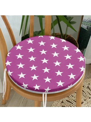 Rem Home Rengirenk Dekoratif Sandalye Minderi Modern Yuvarlak 40 x 40 cm Mutfak Balkon Oturma Minderi