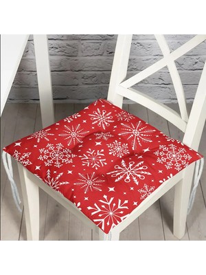 Rem Home Rengirenk Dekoratif Sandalye Minderi Beyaz Hayvan Bağcıklı 40 x 40 cm Mutfak Balkon Oturma Minderi