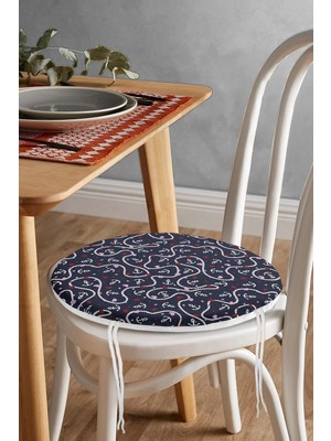 Rem Home Rengirenk Dekoratif Sandalye Minderi Modern Yuvarlak 40 x 40 cm Mutfak Balkon Oturma Minderi