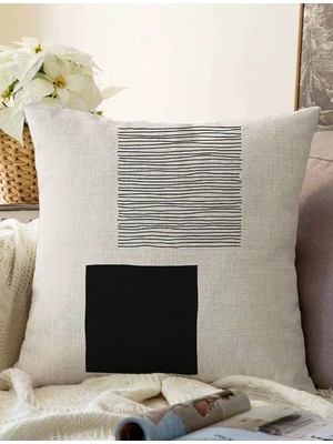 Rem Home Rengirenk Dekoratif Kırlent Kılıfı Soyut 43 x 43 cm Salon Koltuk Kanepe Yastık Kılıfı