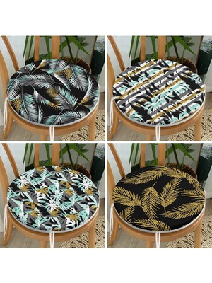 Rem Home Rengirenk Dekoratif Sandalye Minderi Yaprak Yuvarlak 40 x 40 cm Mutfak Balkon Oturma Minderi
