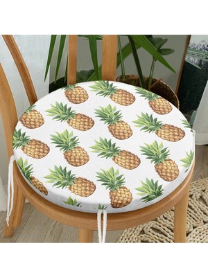 Rem Home Rengirenk Dekoratif Sandalye Minderi Yuvarlak 40 x 40 cm Mutfak Balkon Oturma Minderi