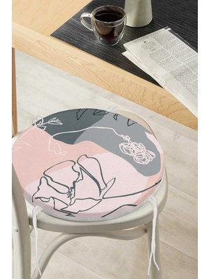 Rem Home Rengirenk Dekoratif Sandalye Minderi Sarı Bohem Yuvarlak 40 x 40 cm Mutfak Balkon Oturma Minderi