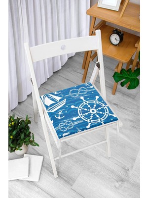 Rem Home Rengirenk Dekoratif Sandalye Minderi Beyaz Modern 40 x 40 cm Mutfak Balkon Oturma Minderi