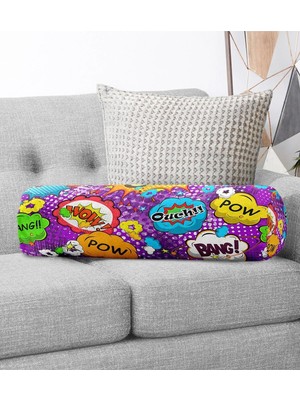 Rem Home Rengirenk Dekoratif Kırlent Kılıfı Sarı Modern 60 x 20 cm Salon Koltuk Kanepe Yastık Kılıfı