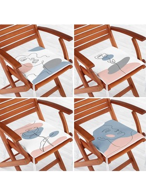 Rem Home Rengirenk Dekoratif Sandalye Minderi Modern 40 x 40 cm Mutfak Balkon Oturma Minderi