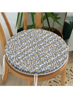 Rem Home Rengirenk Dekoratif Sandalye Minderi Gri Yuvarlak 40 x 40 cm Mutfak Balkon Oturma Minderi