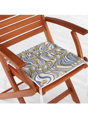 Rem Home Rengirenk Dekoratif Sandalye Minderi Lacivert Modern 40 x 40 cm Mutfak Balkon Oturma Minderi
