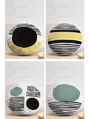 Rem Home Rengirenk Dekoratif Kırlent Kılıfı Beyaz Modern 43 x 43 cm Salon Koltuk Kanepe Yastık Kılıfı