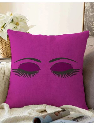 Rem Home Rengirenk Dekoratif Kırlent Kılıfı Mor 43 x 43 cm Salon Koltuk Kanepe Yastık Kılıfı