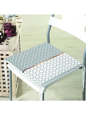 Rem Home Rengirenk Dekoratif Sandalye Minderi Beyaz Modern 40 x 40 cm Mutfak Balkon Oturma Minderi