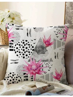 Rem Home Rengirenk Dekoratif Kırlent Kılıfı 43 x 43 cm Salon Koltuk Kanepe Yastık Kılıfı
