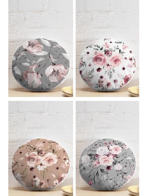 Rem Home Rengirenk Dekoratif Kırlent Kılıfı Beyaz Modern 43 x 43 cm Salon Koltuk Kanepe Yastık Kılıfı