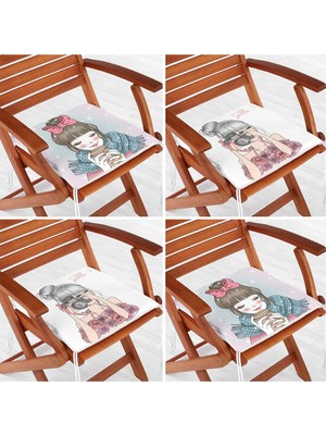 Rem Home Rengirenk Dekoratif Sandalye Minderi 40 x 40 cm Mutfak Balkon Oturma Minderi