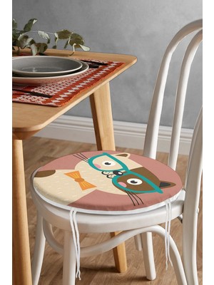 Rem Home Rengirenk Dekoratif Sandalye Minderi Modern Yuvarlak 40 x 40 cm Mutfak Balkon Oturma Minderi