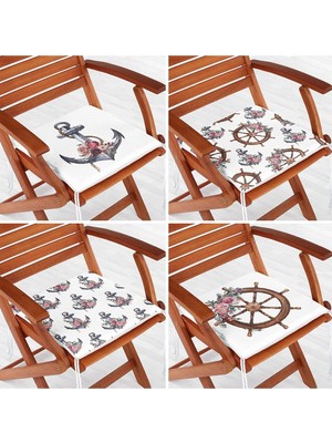 Rem Home Rengirenk Dekoratif Sandalye Minderi Sarı Modern 40 x 40 cm Mutfak Balkon Oturma Minderi