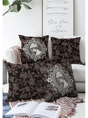 Rem Home Rengirenk Dekoratif Kırlent Kılıfı Sarı Etnik 43 x 43 cm Salon Koltuk Kanepe Yastık Kılıfı