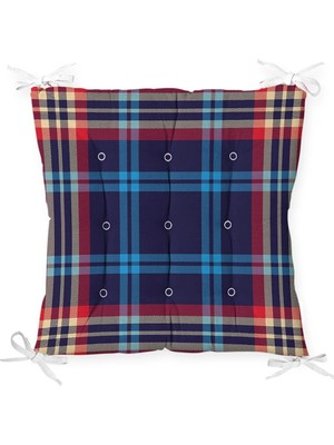 Rem Home Rengirenk Dekoratif Sandalye Minderi Sarı Geometrik 40 x 40 cm Mutfak Balkon Oturma Minderi