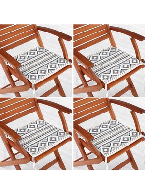 Rem Home Rengirenk Dekoratif Sandalye Minderi Sarı Modern 40 x 40 cm Mutfak Balkon Oturma Minderi