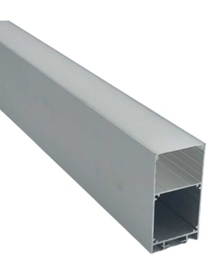 LED Alüminyum Profil Siyah Kasa 1 Metre 85X85MM Opak Pleksi Kapak Yan Kapak Montaj Yayı 8413
